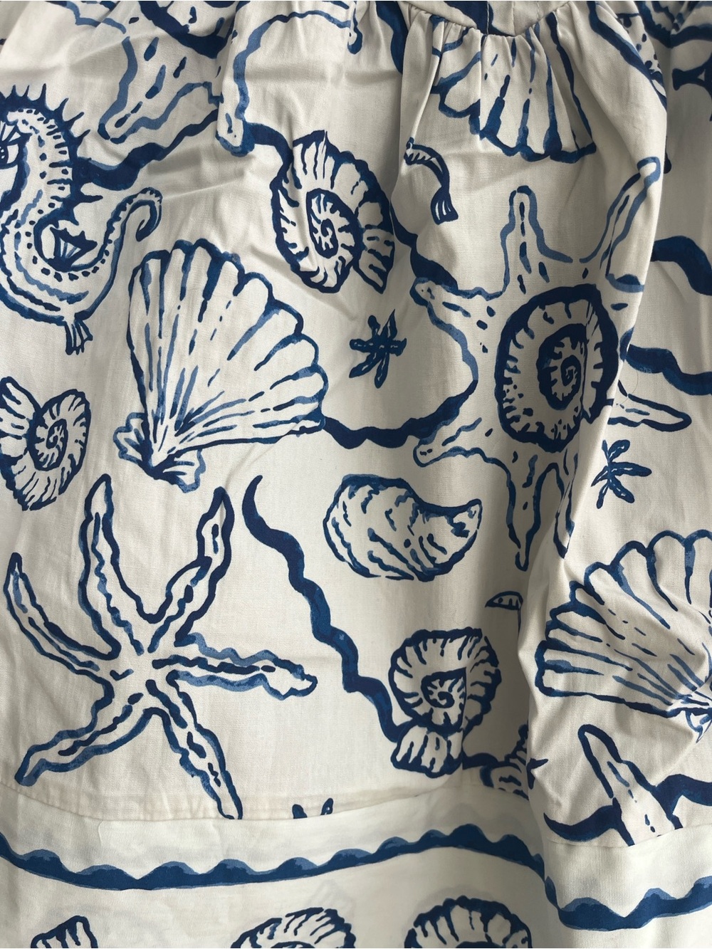 H&M White Dress with Navy Shell Print - Picture 3 of 4